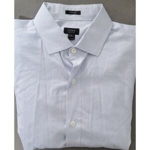 J. Crew Men's Blue Stripe Ludlow 120's  2 Ply Button Up Shirt Size Medium